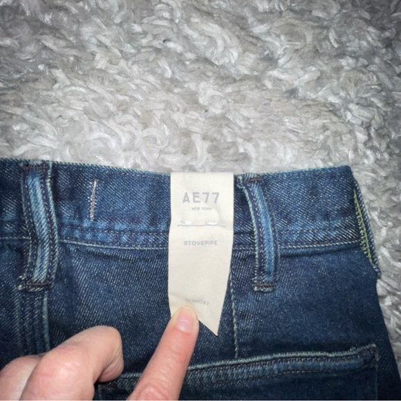 AMERICAN EAGLE AE77 Premium Stovepipe Carpenter Jeans Dark Wash High Waist 00Shr - Picture 11 of 12